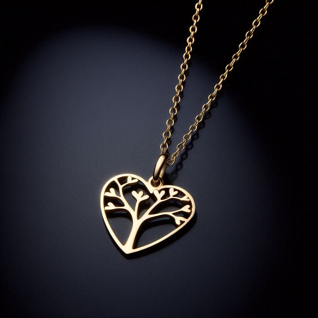 Gold necklace with the Tree of Love