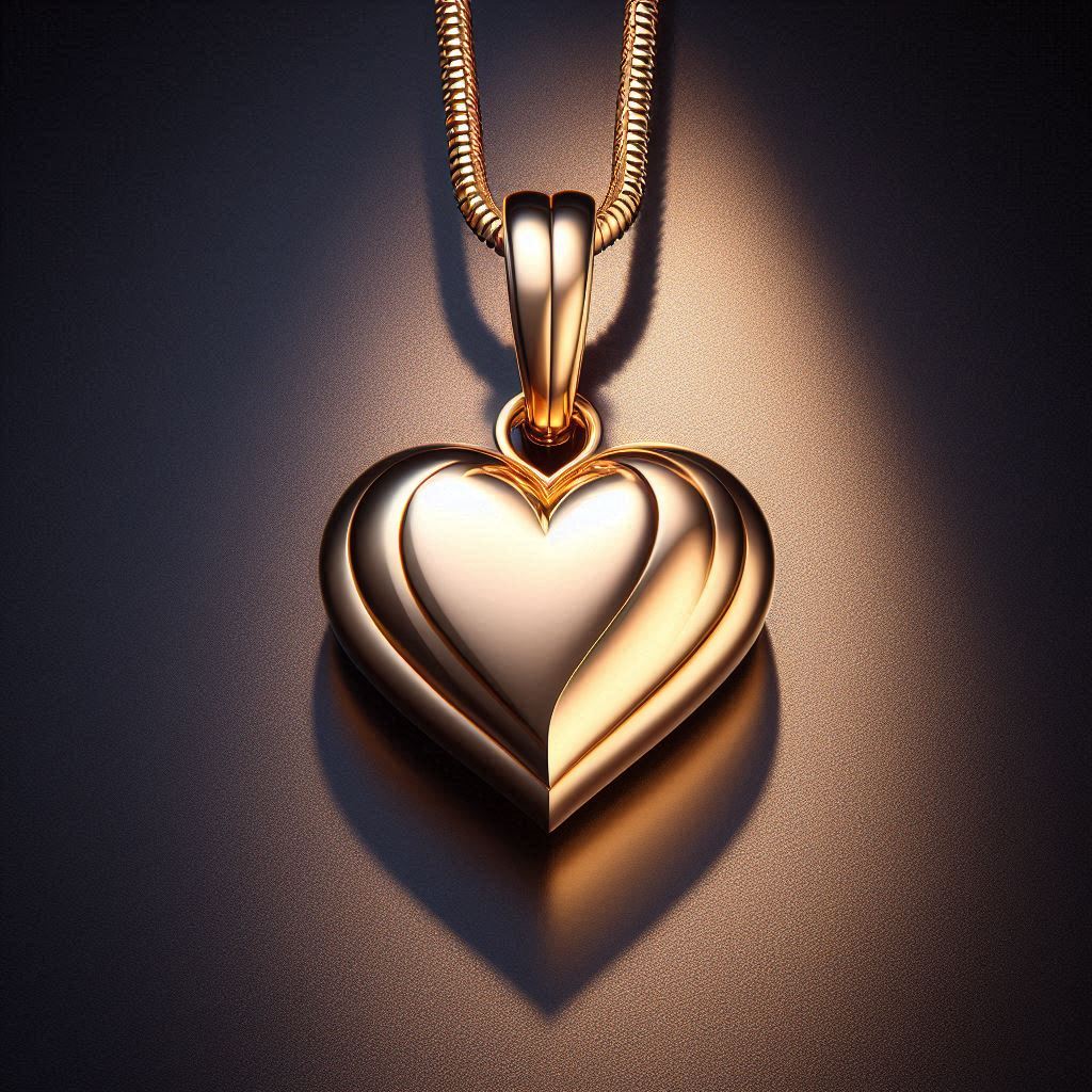 Solid 14 Karat gold necklace with a heart